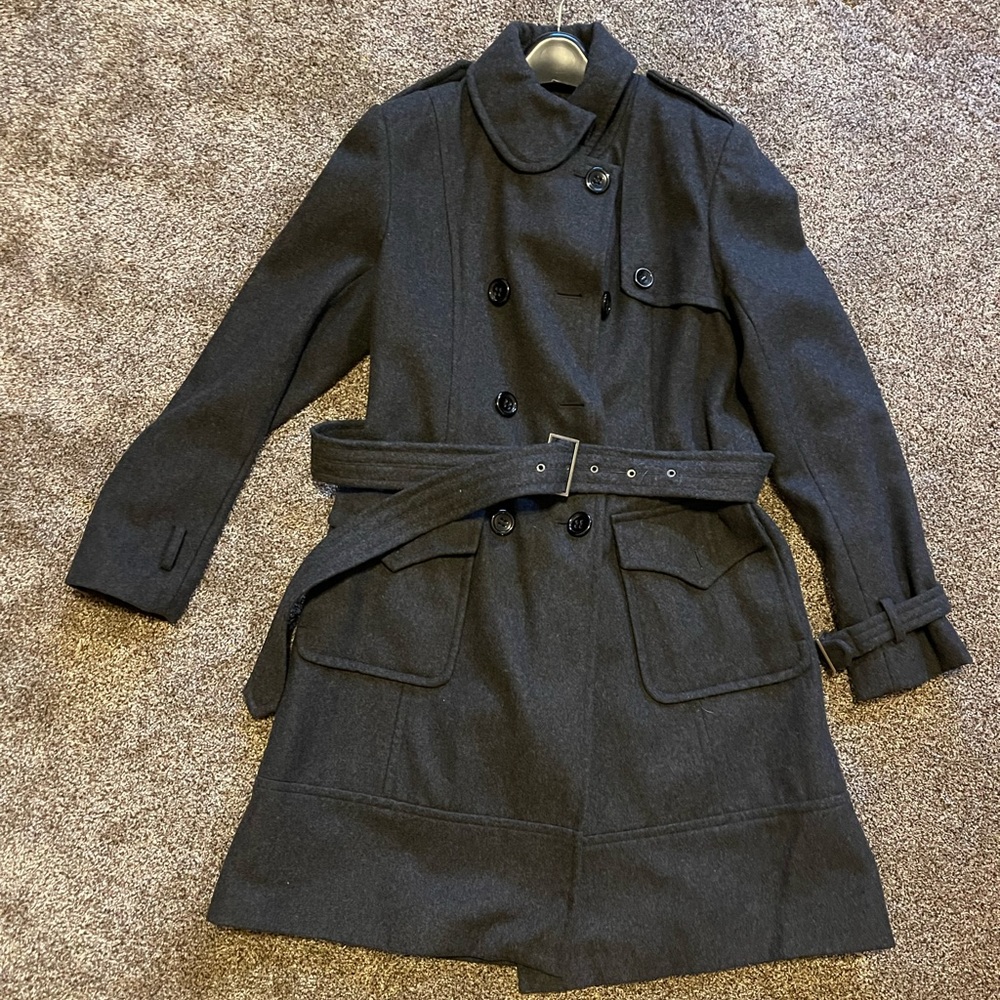DKNY Gray Wool Coat in Size 4